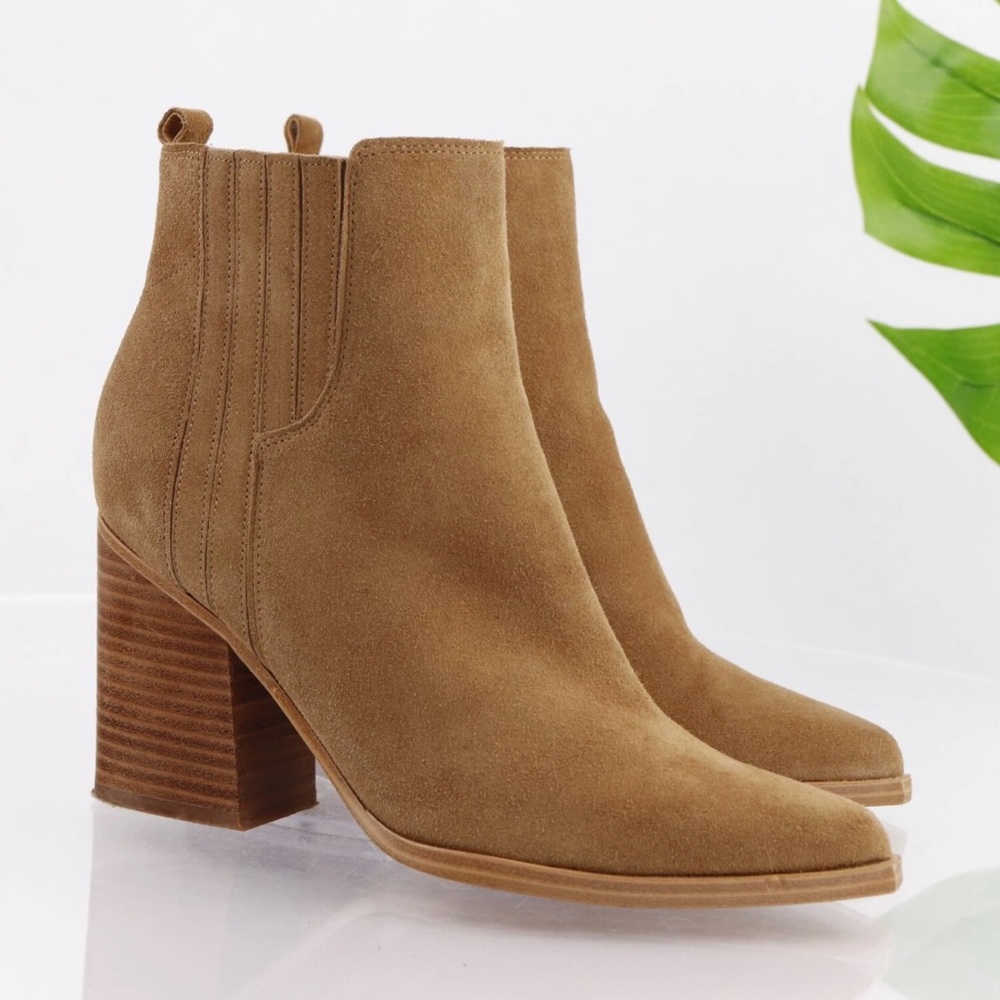 Marc Fisher Oshay Tan Suede Ankle Boots sz 10